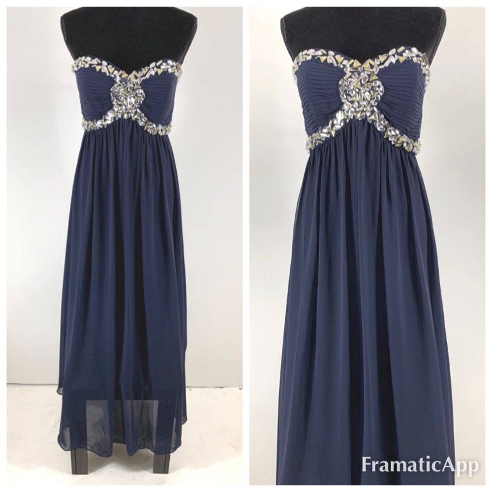 Cachet Blue Strapless Dress size 12